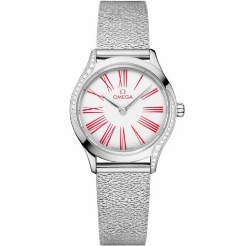 Omega Mini Trésor Quartz 26 Stainless Steel - Diamond / White Enamel / Bracelet 428.15.26.60.04.003 (42815266004003)